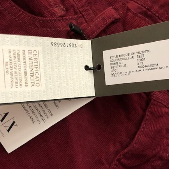 Armani Exchange A|X Low Rise Super Skinny J22 Legging Beet - Picture 6 of 9